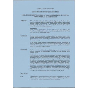 Assembly Standing Committee - Minutes - Mar 1993