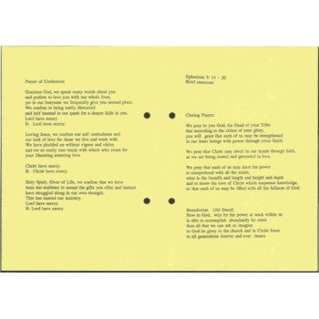 Assembly Standing Committee - Order of Worship - Mar 1993