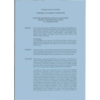 Assembly Standing Committee - Minutes - Mar 1994