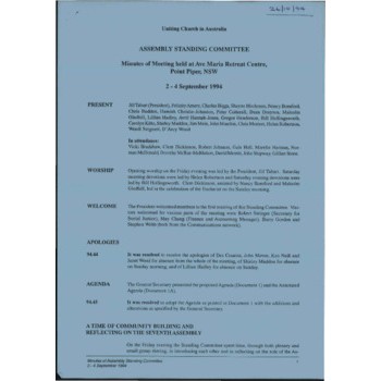 Assembly Standing Committee - Minutes - Sep 1994