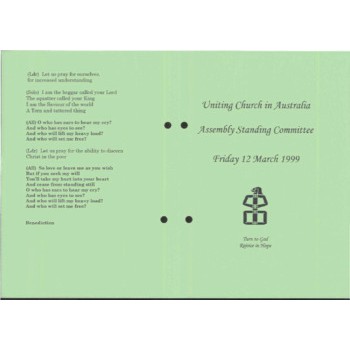 Assembly Standing Committee - Orders of Worship