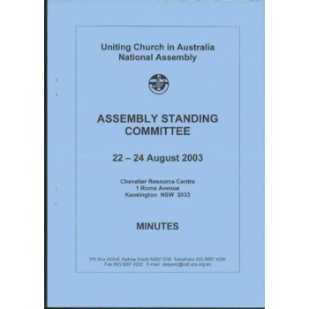 Assembly Standing Committee - Minutes - Aug 2003