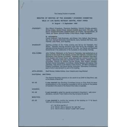 Assembly Standing Committee - Minutes - Sep 1990