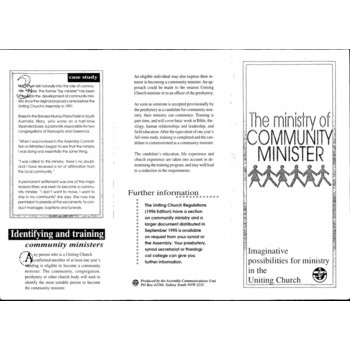 Ministry of Community Minister : Imaginative Possibilities for Ministry in the Uniting Church.