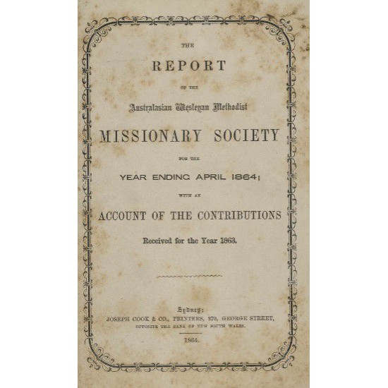 Australasian Wesleyan Methodist Missionary Society - 9th Annual Meeting