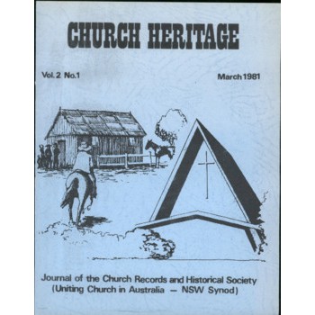 Church Heritage, Vol.2 No.1