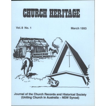 Church Heritage, Vol.8 No.1