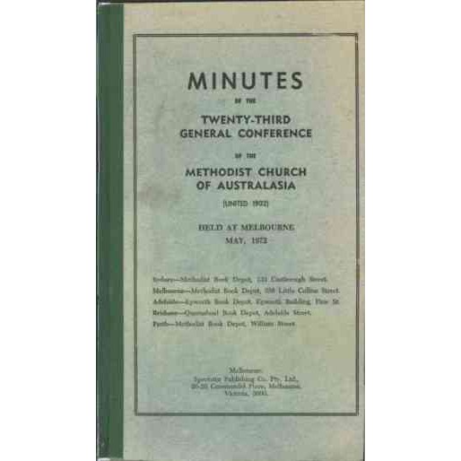 Methodist Church of Australasia. General Conference. Minutes.