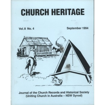Church Heritage, Vol.8 No.4 (includes Biographical Register of Presbyterian Ministers in NSW 1886-1900)