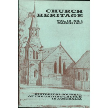 Church Heritage, Vol.10 No.1 (includes Biographical Register of Methodist Ministers in NSW 1885-1874)