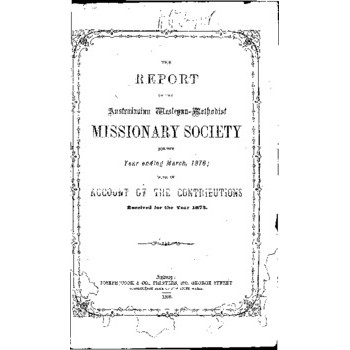 Australasian Wesleyan Methodist Missionary Society - 21st Annual Meeting
