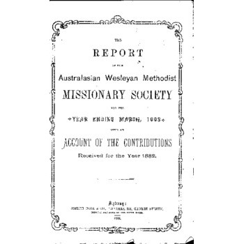 Australasian Wesleyan Methodist Missionary Society - 27th Annual Meeting