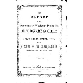 Australasian Wesleyan Methodist Missionary Society - 28th Annual Meeting