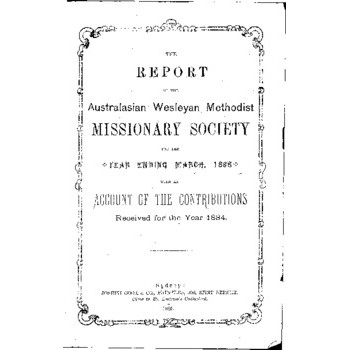 Australasian Wesleyan Methodist Missionary Society - 29th Annual Meeting