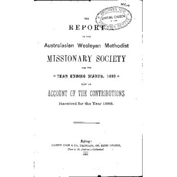Australasian Wesleyan Methodist Missionary Society - 30th Annual Meeting