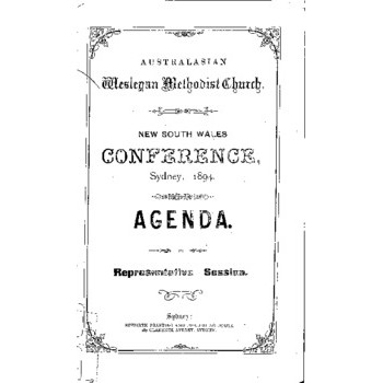 Australasian Wesleyan Methodist Church; NSW Conference; Agenda
