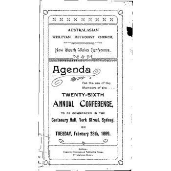Australasian Wesleyan Methodist Church; NSW Conference; Agenda