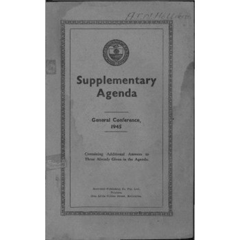 Methodist Church of Australasia - Supplementary Agenda
