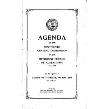 Methodist Church of Australasia - Nineteenth General Conference - Agenda