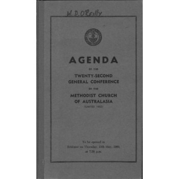 Methodist Church of Australasia - Twenty-Second General Conference - Agenda