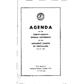 Methodist Church of Australasia - Twenty-Fourth General Conference - Agenda