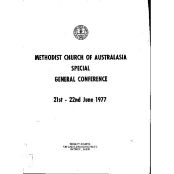 Methodist Church of Australasia - Special General Conference - Agenda