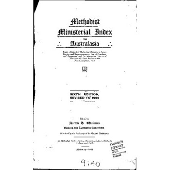 Methodist Ministerial Index for Australasia