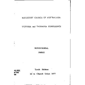Methodist Ministerial Index for Victoria & Tasmania