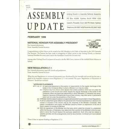 Assembly Update. Feb. – Dec. 1999