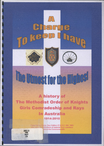 A charge to keep I have : the utmost for the Highest : a history of the ...